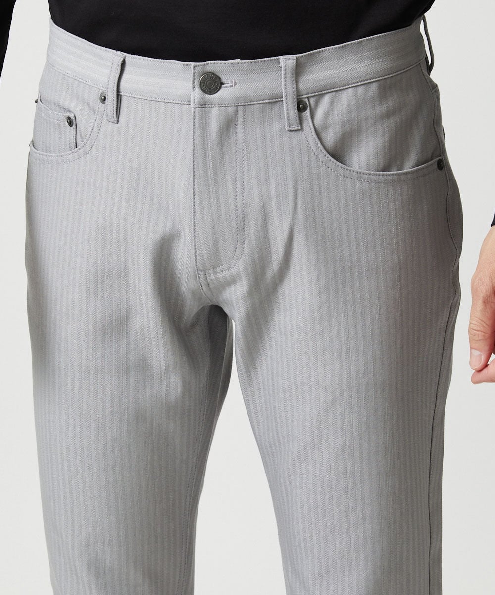 MNLAI61230 MICHEL KLEIN HOMME(ミッシェルクラン オム) 【撥水】プレビアヘリンボン5ポケットパンツ ライトグレー