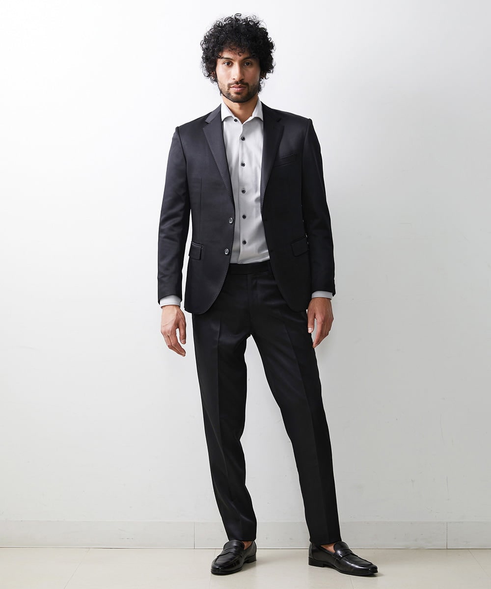 MNLAV80250 MICHEL KLEIN HOMME(ミッシェルクラン オム) フォーマルブラックスラックスパンツ ブラック