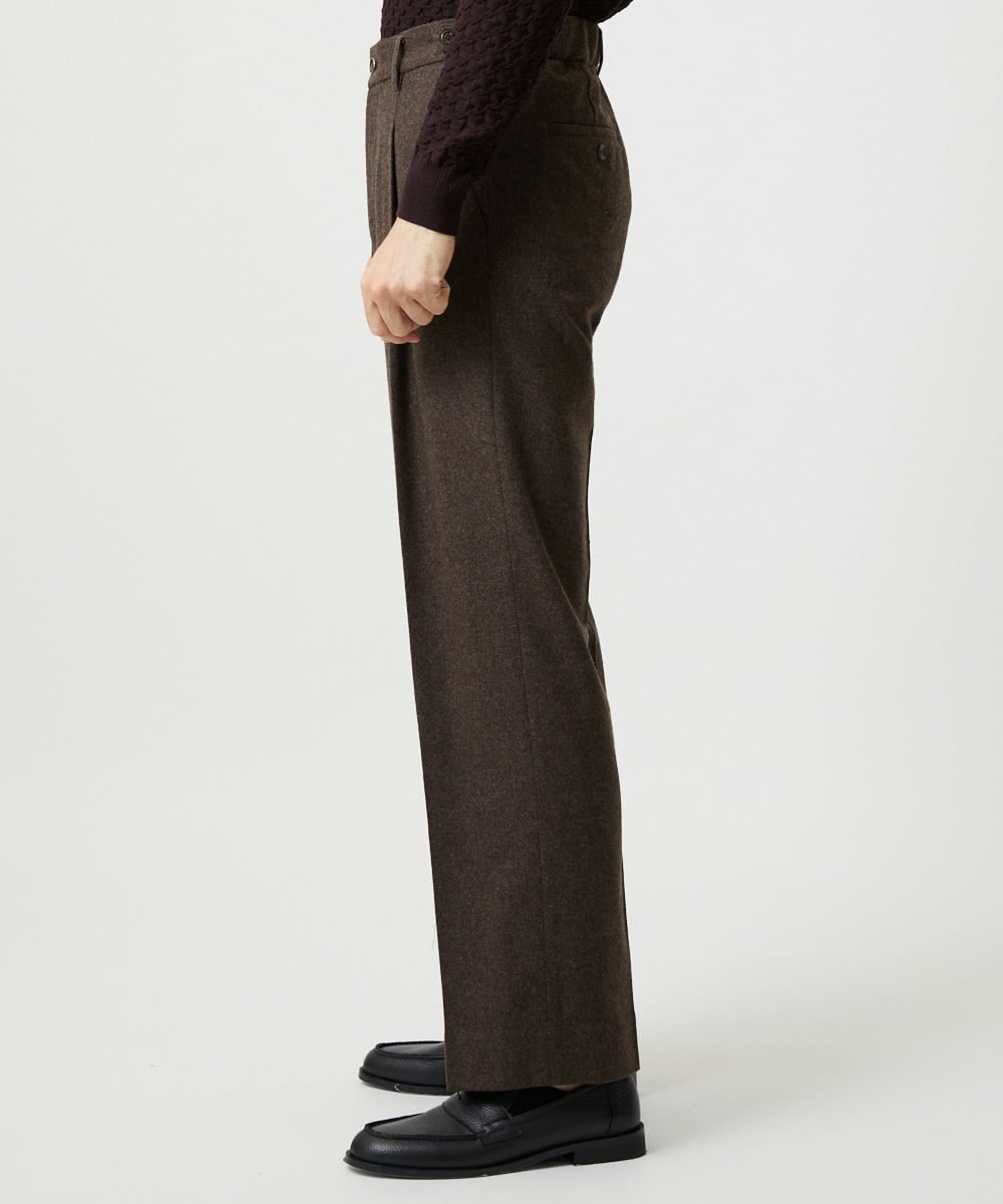 MNLCG60290 MICHEL KLEIN HOMME(ミッシェルクラン オム) ウールワイドスラックスパンツ ブラウン