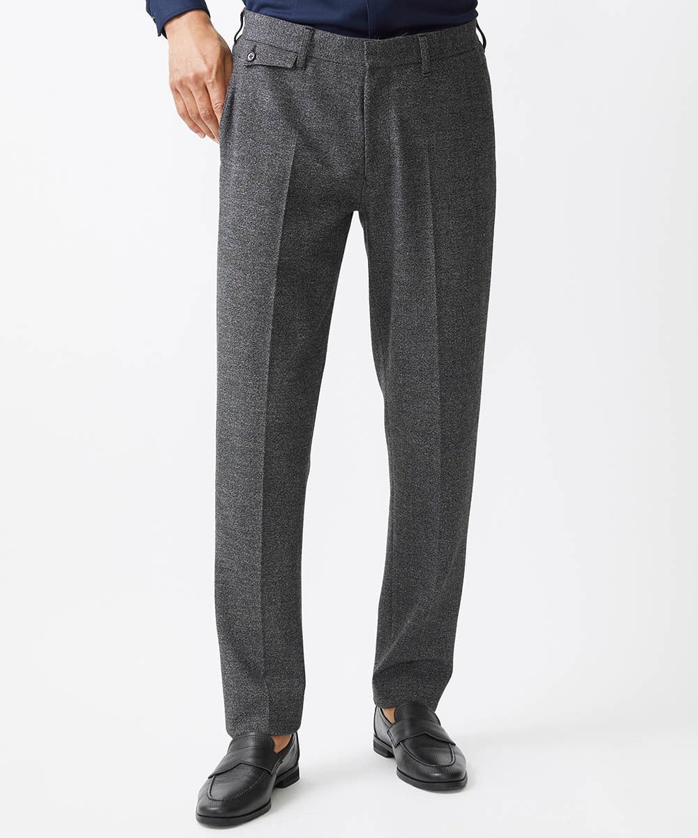 MNLDC09230 MICHEL KLEIN HOMME(ミッシェルクラン オム) ツイード調ストレッチスラックスパンツ セットアップ ダークグレー