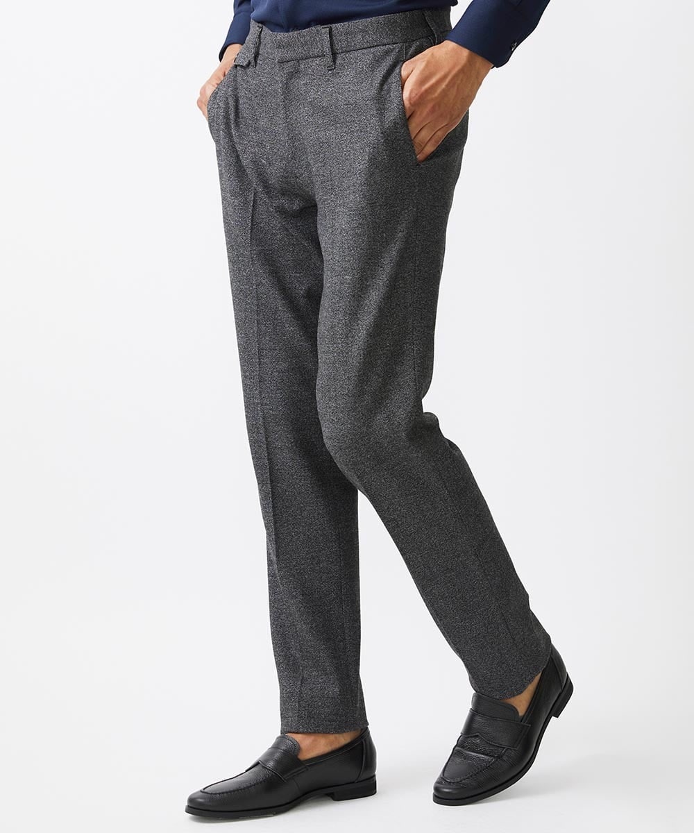 MNLDC09230 MICHEL KLEIN HOMME(ミッシェルクラン オム) ツイード調ストレッチスラックスパンツ セットアップ ダークグレー