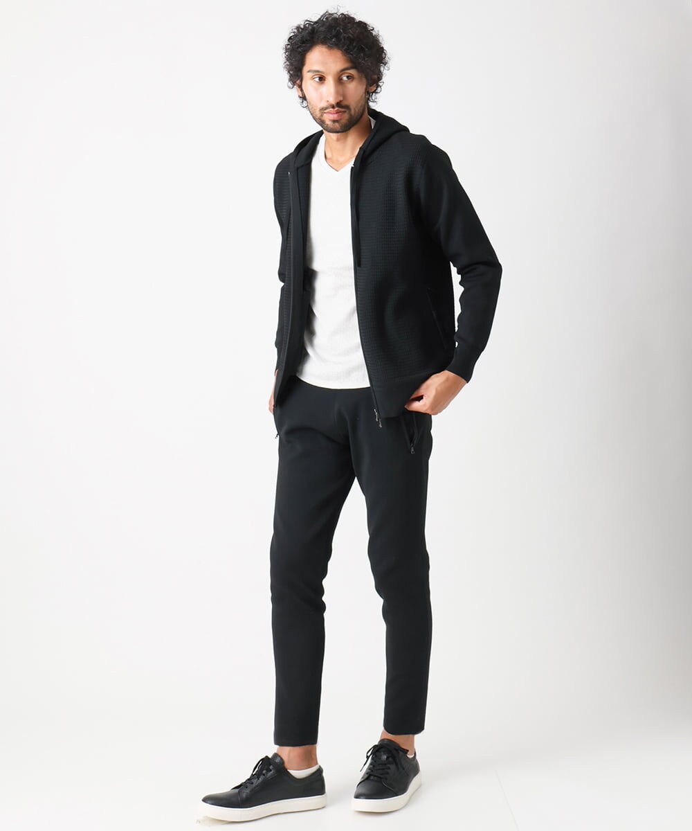 MNLDC52200 MICHEL KLEIN HOMME(ミッシェルクラン オム) 【セットアップ】ニットトラックパンツ ブラック