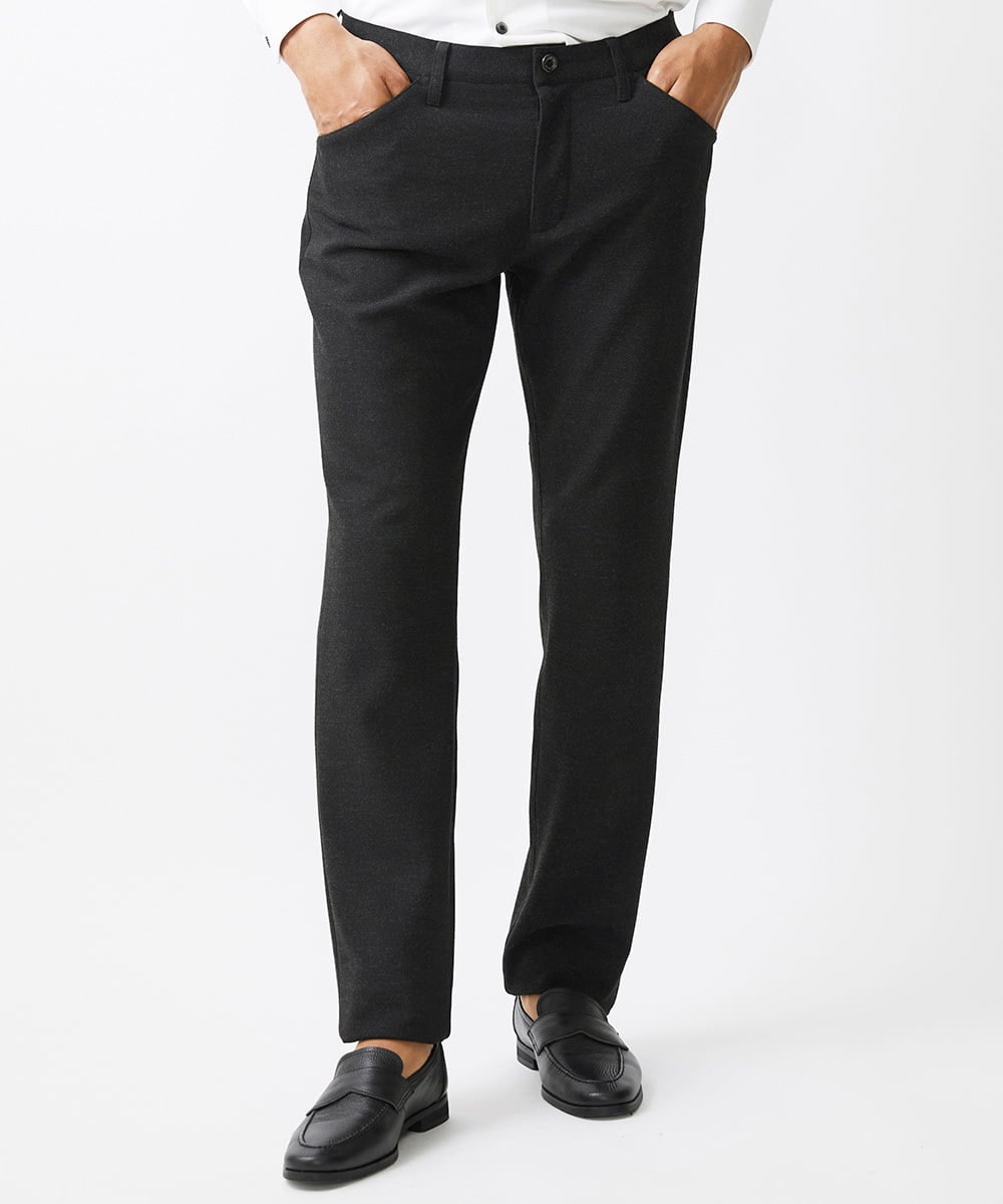 MNLDC58200 MICHEL KLEIN HOMME(ミッシェルクラン オム) ツイード調ストレッチ5ポケットパンツ セットアップ ブラック