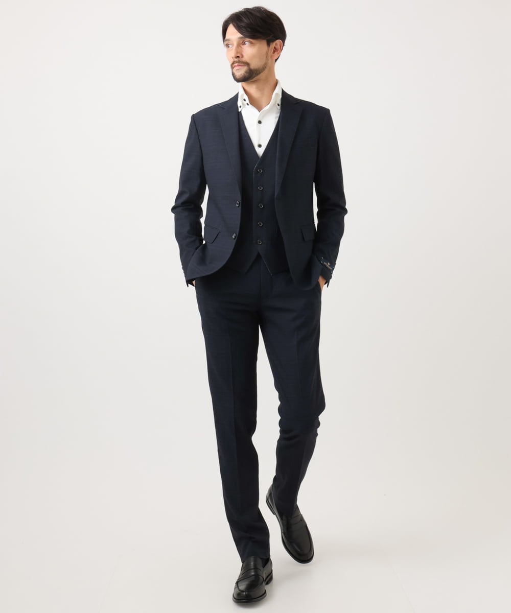 MNLDD01230 MICHEL KLEIN HOMME(ミッシェルクラン オム) 【セットアップ】3ピース対応スラックスパンツ ネイビー
