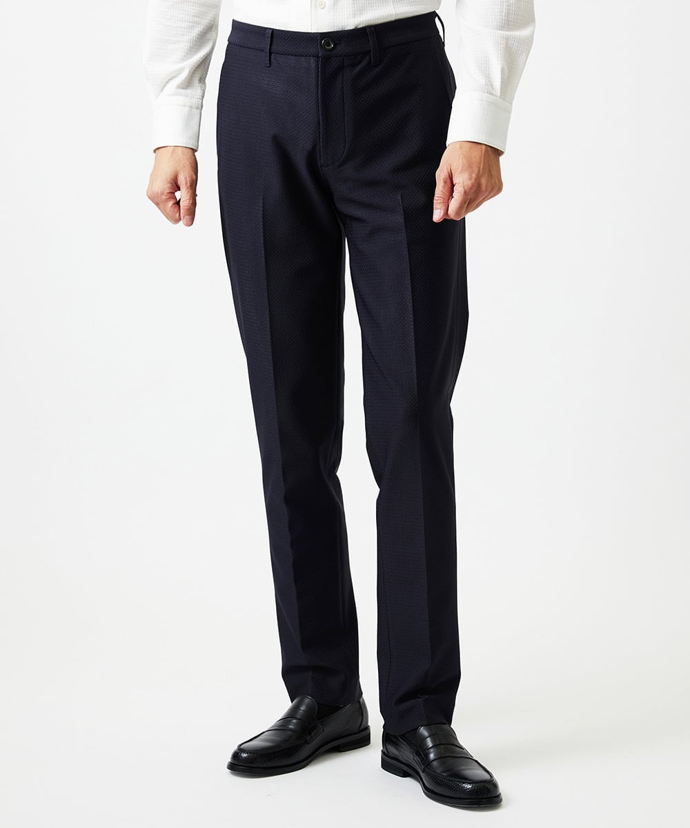 MNLDD09230 MICHEL KLEIN HOMME(ミッシェルクラン オム) トリコットストレッチスラックスパンツ ネイビー