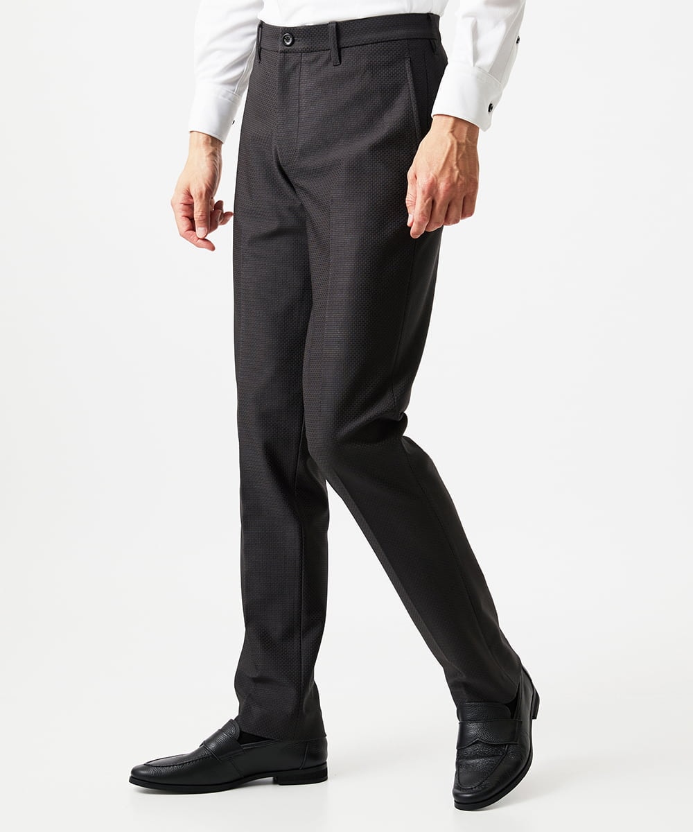 MNLDD09230 MICHEL KLEIN HOMME(ミッシェルクラン オム) トリコットストレッチスラックスパンツ ダークグレー