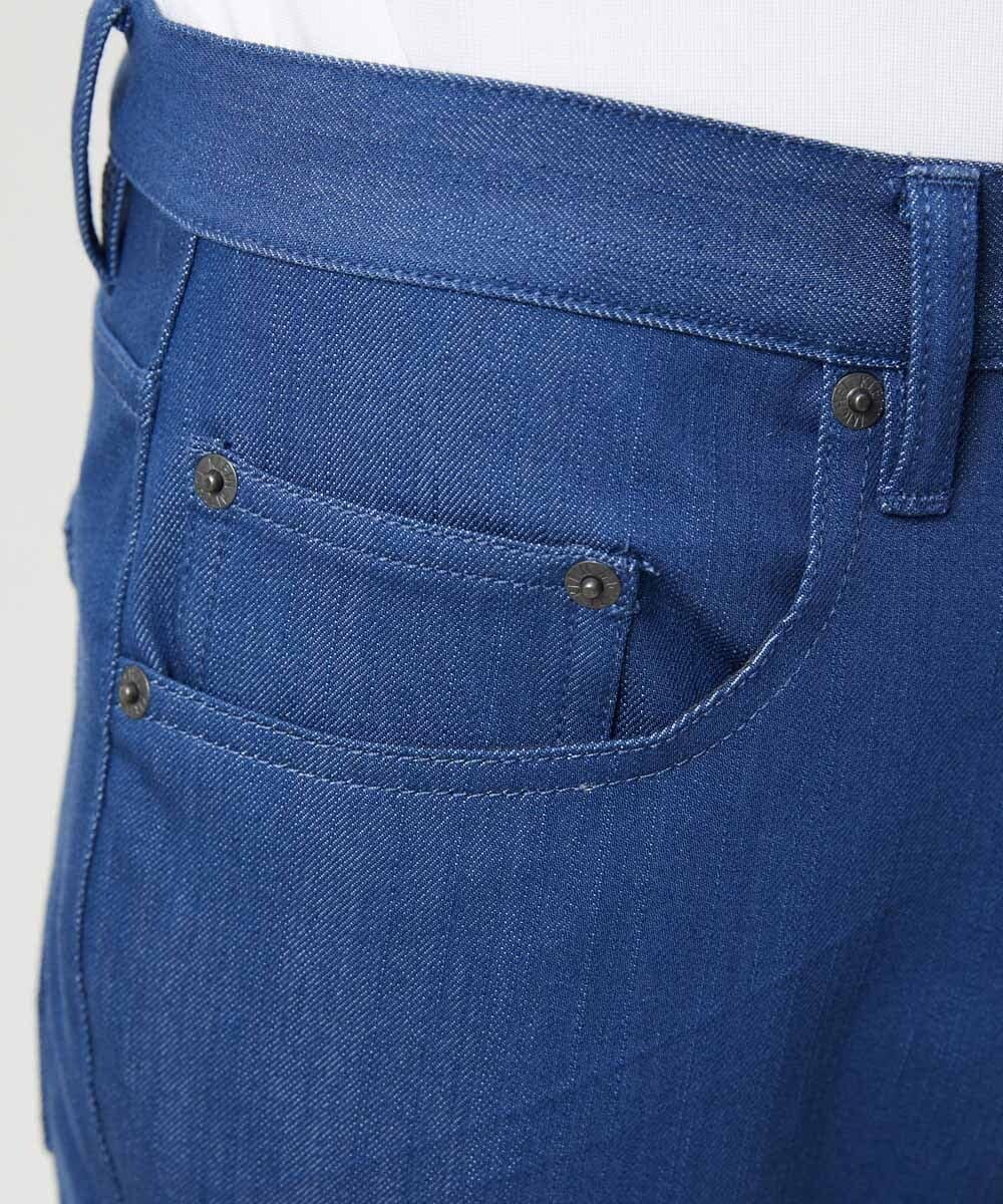 MNLDD50170 MICHEL KLEIN HOMME(ミッシェルクラン オム) 【撥水】プレビアシャンブレー5ポケットパンツ ブルー