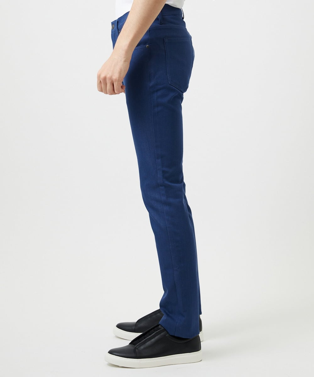 MNLDD50170 MICHEL KLEIN HOMME(ミッシェルクラン オム) 【撥水】プレビアシャンブレー5ポケットパンツ ブルー