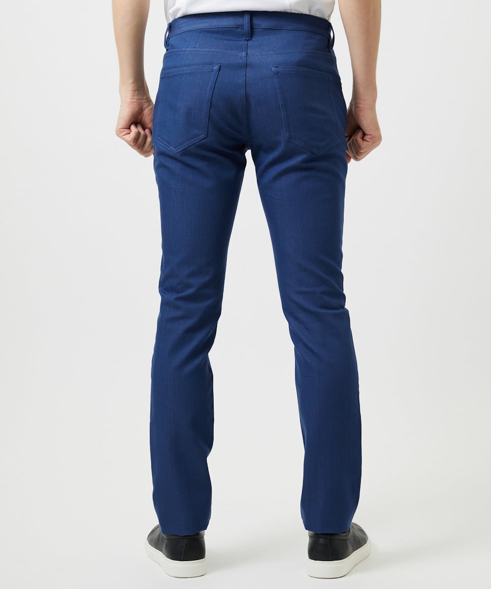 MNLDD50170 MICHEL KLEIN HOMME(ミッシェルクラン オム) 【撥水】プレビアシャンブレー5ポケットパンツ ブルー