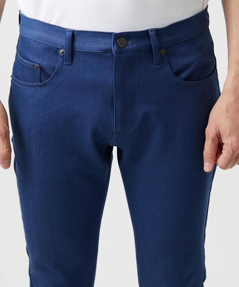 MNLDD50170 MICHEL KLEIN HOMME(ミッシェルクラン オム) 【撥水】プレビアシャンブレー5ポケットパンツ ブルー
