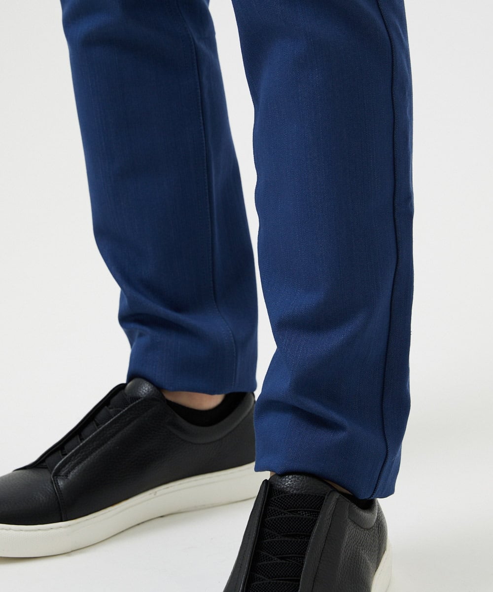 MNLDD50170 MICHEL KLEIN HOMME(ミッシェルクラン オム) 【撥水】プレビアシャンブレー5ポケットパンツ ブルー