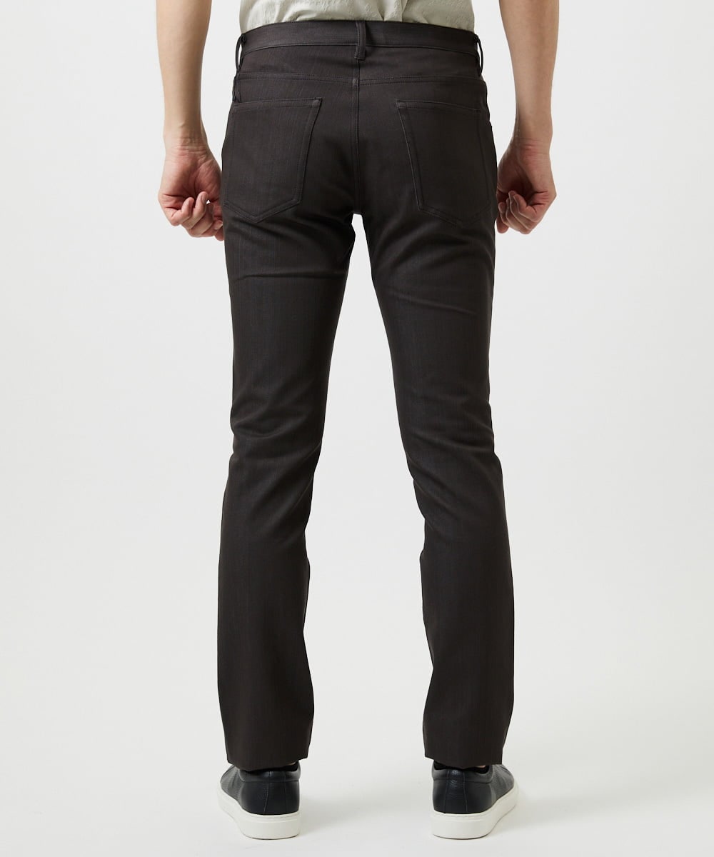 MNLDE50170 MICHEL KLEIN HOMME(ミッシェルクラン オム) 【撥水】プレビアシャンブレー5ポケットパンツ ブラウン