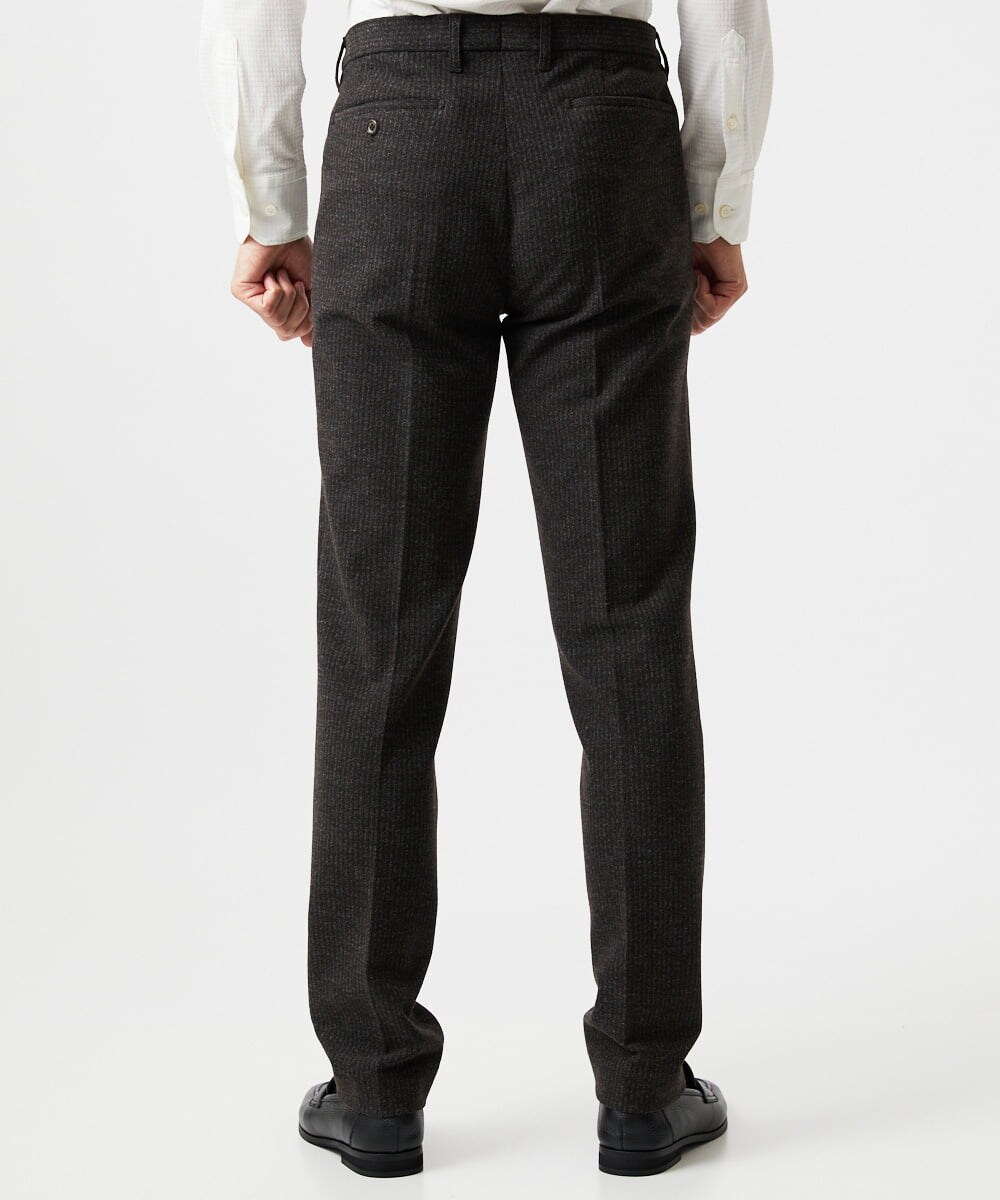MNLDF05250 MICHEL KLEIN HOMME(ミッシェルクラン オム) ストライプスラックスパンツ ブラウン