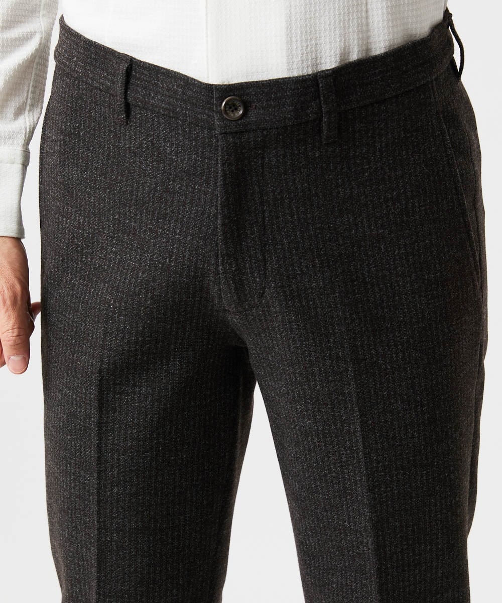 MNLDF05250 MICHEL KLEIN HOMME(ミッシェルクラン オム) ストライプスラックスパンツ ブラウン
