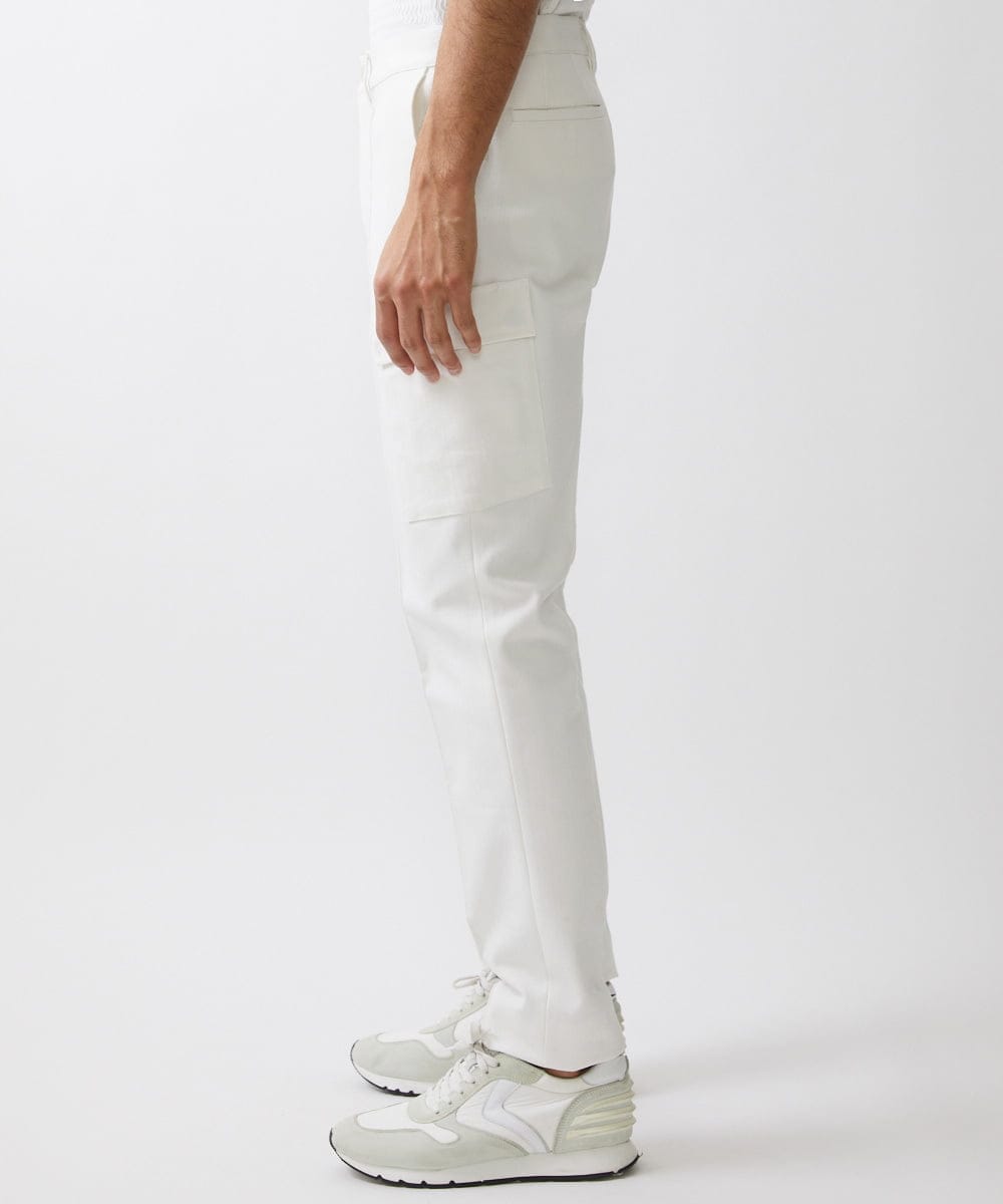 MNLDX62250 MICHEL KLEIN HOMME(ミッシェルクラン オム) プレビアシャンブレーカーゴパンツ 撥水 ホワイト(90)