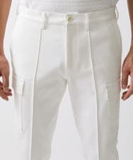 MNLDX62250 MICHEL KLEIN HOMME(ミッシェルクラン オム) プレビアシャンブレーカーゴパンツ 撥水 ホワイト(90)
