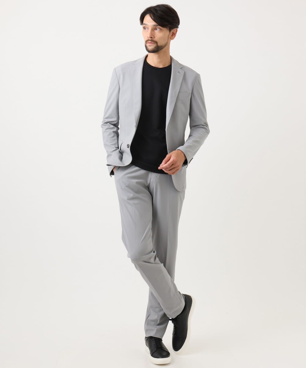 MNLGD03230 MICHEL KLEIN HOMME(ミッシェルクラン オム) 【セットアップ】コットンライクストレッチスラックスパンツ グレー