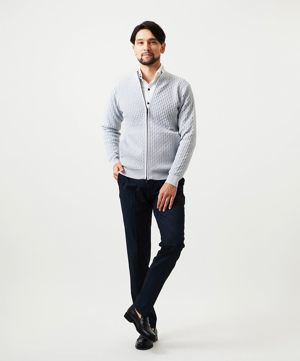 MNLGD62230 MICHEL KLEIN HOMME(ミッシェルクラン オム) 4wayストレッチスラックスパンツ ネイビー