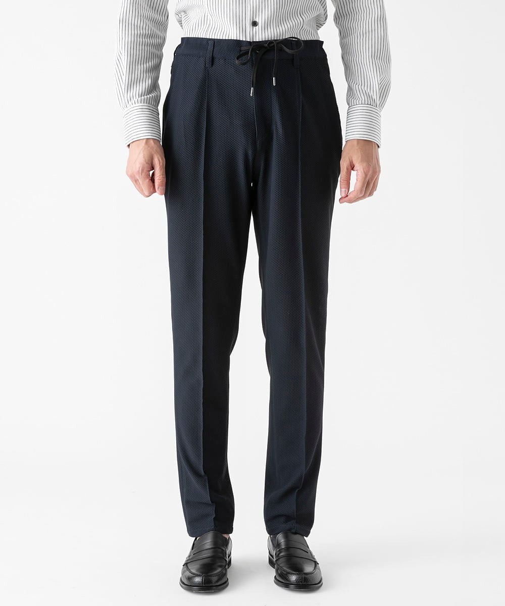 MNLGF56250 MICHEL KLEIN HOMME(ミッシェルクラン オム) 【セットアップ】ストレッチスラックスパンツ ネイビー