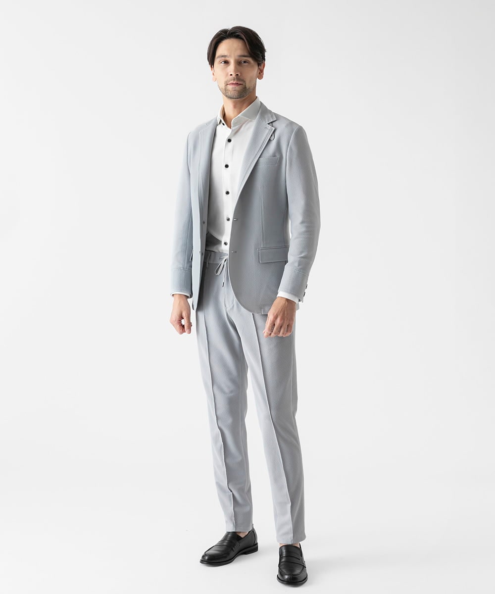 MNLGF56250 MICHEL KLEIN HOMME(ミッシェルクラン オム) 【セットアップ】ストレッチスラックスパンツ グレー