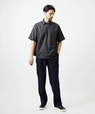 MNLGF72250 MICHEL KLEIN HOMME(ミッシェルクラン オム) 楊柳ワイドスラックスパンツ ネイビー