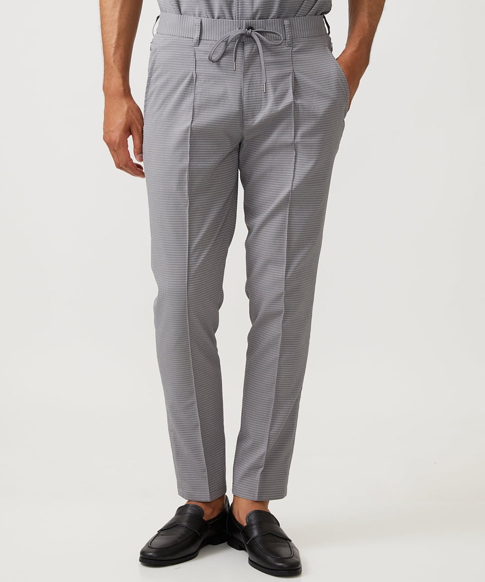 MNLJC63250 MICHEL KLEIN HOMME(ミッシェルクラン オム) 【セットアップ】ワンタックイージーパンツ ライトグレー