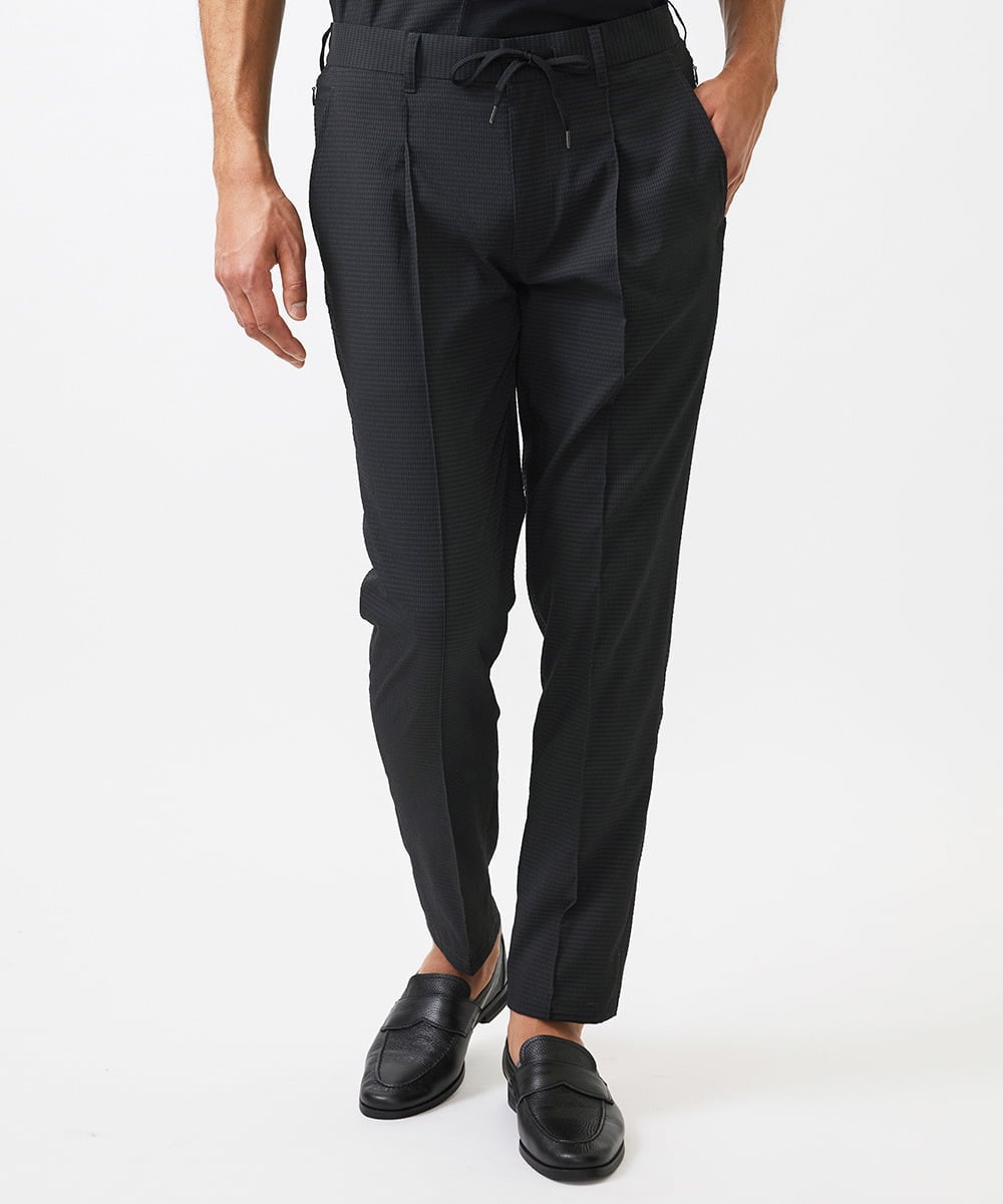 MNLJC63250 MICHEL KLEIN HOMME(ミッシェルクラン オム) 【セットアップ】ワンタックイージーパンツ ブラック