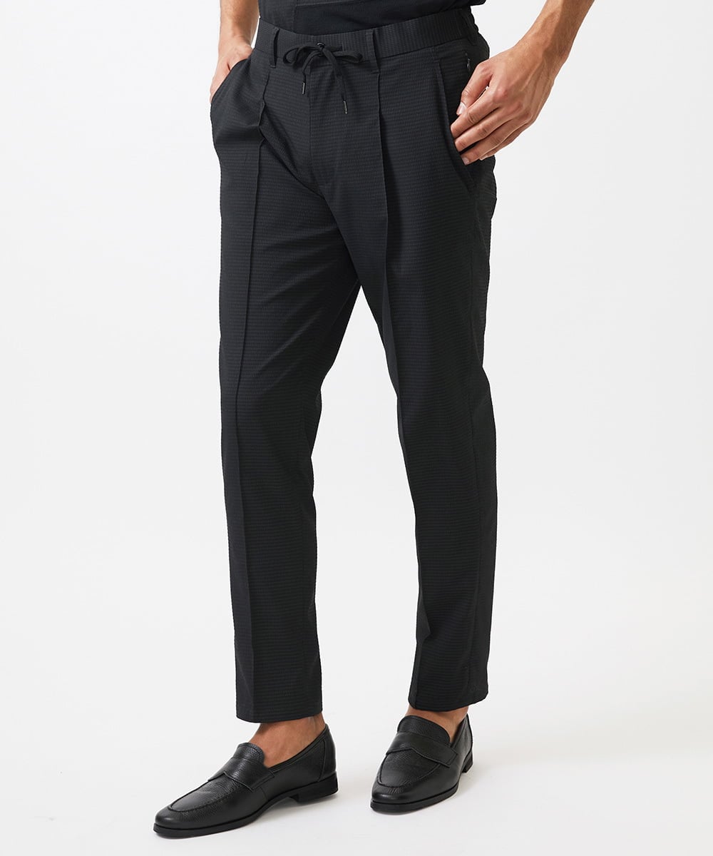 MNLJC63250 MICHEL KLEIN HOMME(ミッシェルクラン オム) 【セットアップ】ワンタックイージーパンツ ブラック