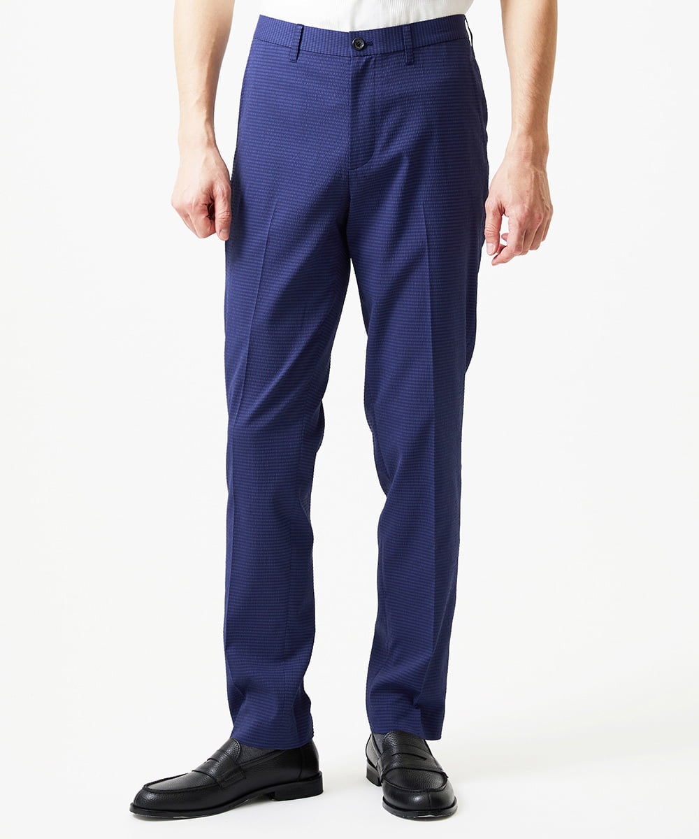 MNLJF09200 MICHEL KLEIN HOMME(ミッシェルクラン オム) 【セットアップ】サッカースラックスパンツ ブルー