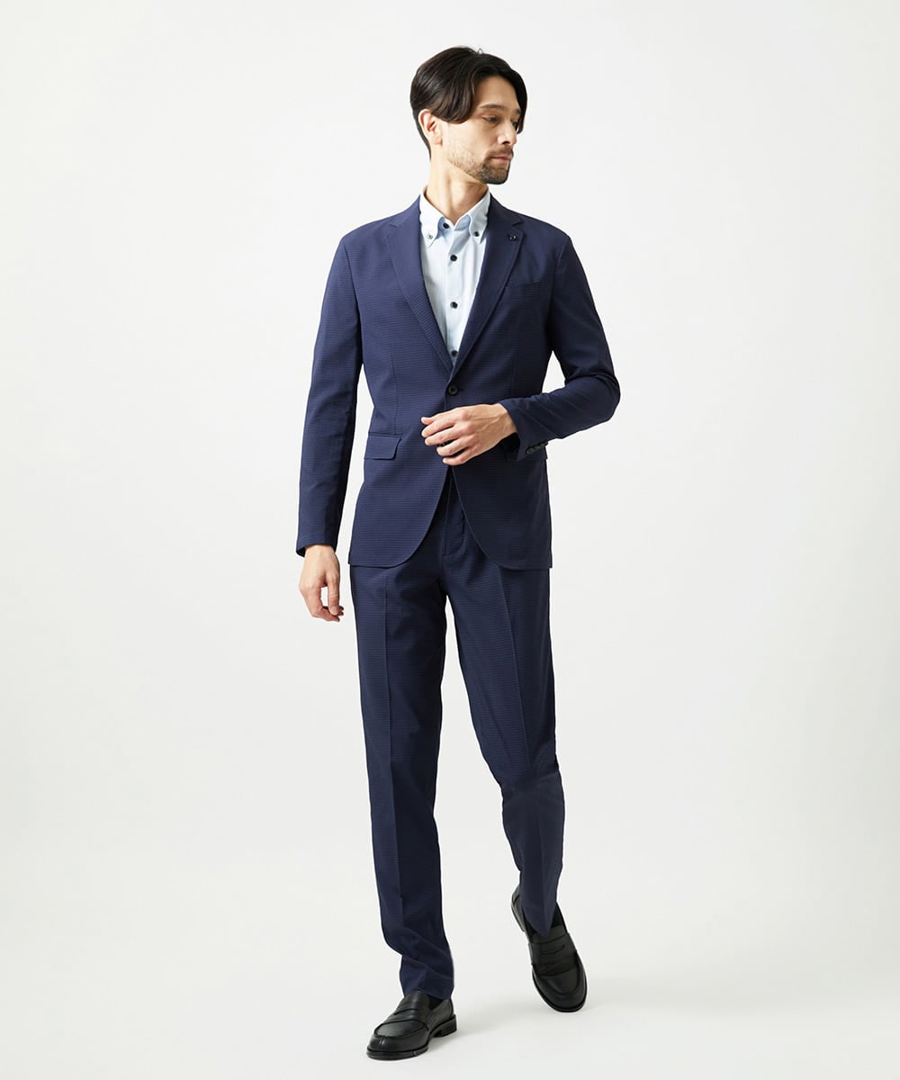 MNLJF09200 MICHEL KLEIN HOMME(ミッシェルクラン オム) 【セットアップ】サッカースラックスパンツ ネイビー