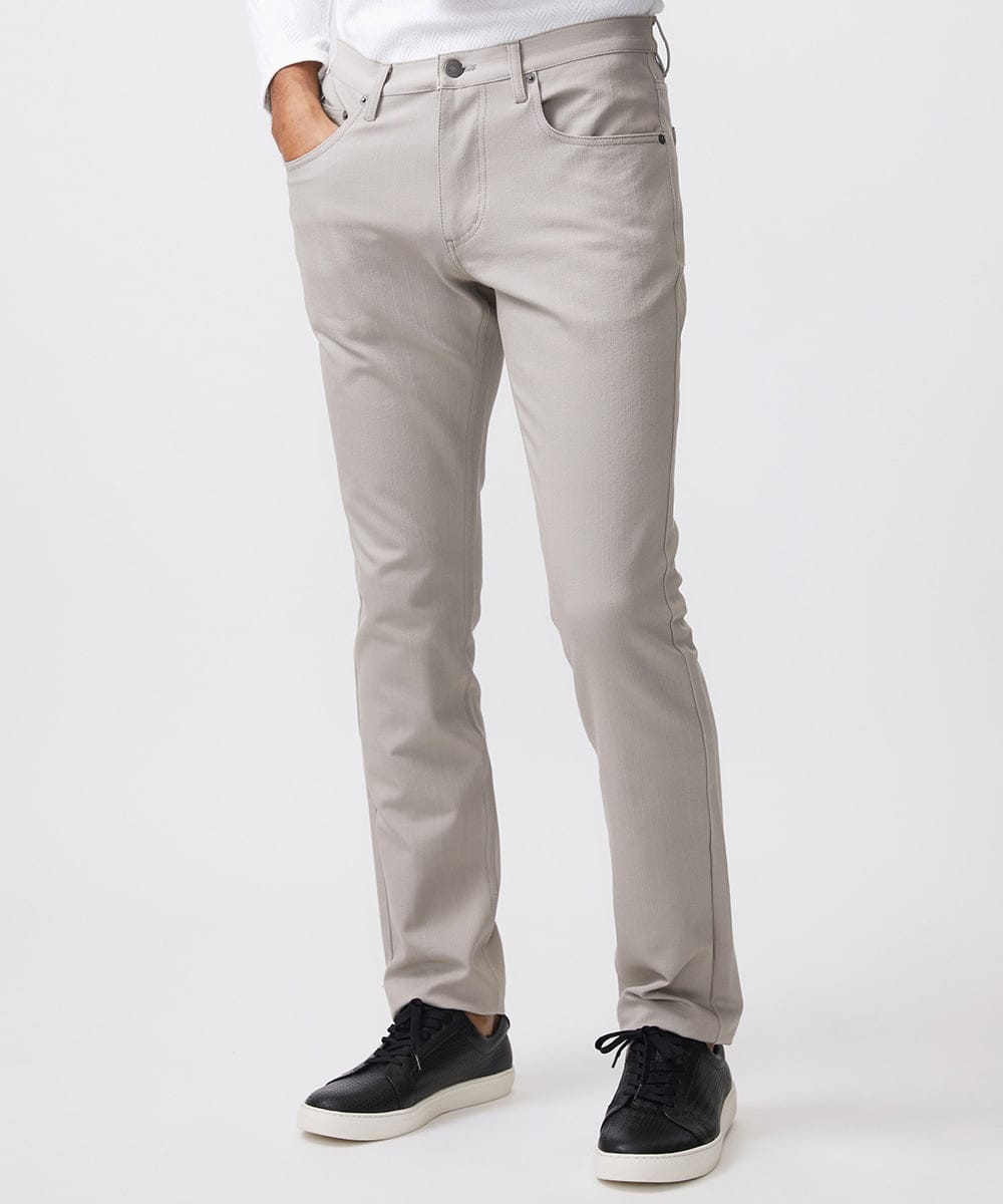 MNLTB50170 MICHEL KLEIN HOMME(ミッシェルクラン オム) 【撥水】プレビアシャンブレー5ポケットパンツ ベージュ