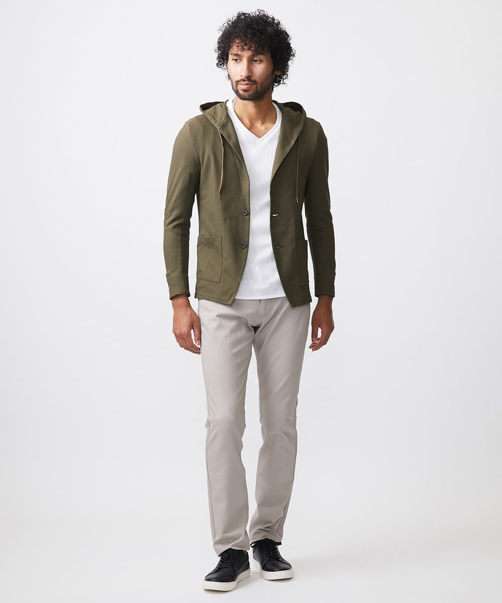 MNLTB50170 MICHEL KLEIN HOMME(ミッシェルクラン オム) 【撥水】プレビアシャンブレー5ポケットパンツ ベージュ