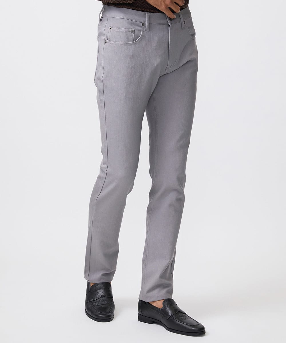 MNLTB50170 MICHEL KLEIN HOMME(ミッシェルクラン オム) 【撥水】プレビアシャンブレー5ポケットパンツ グレー