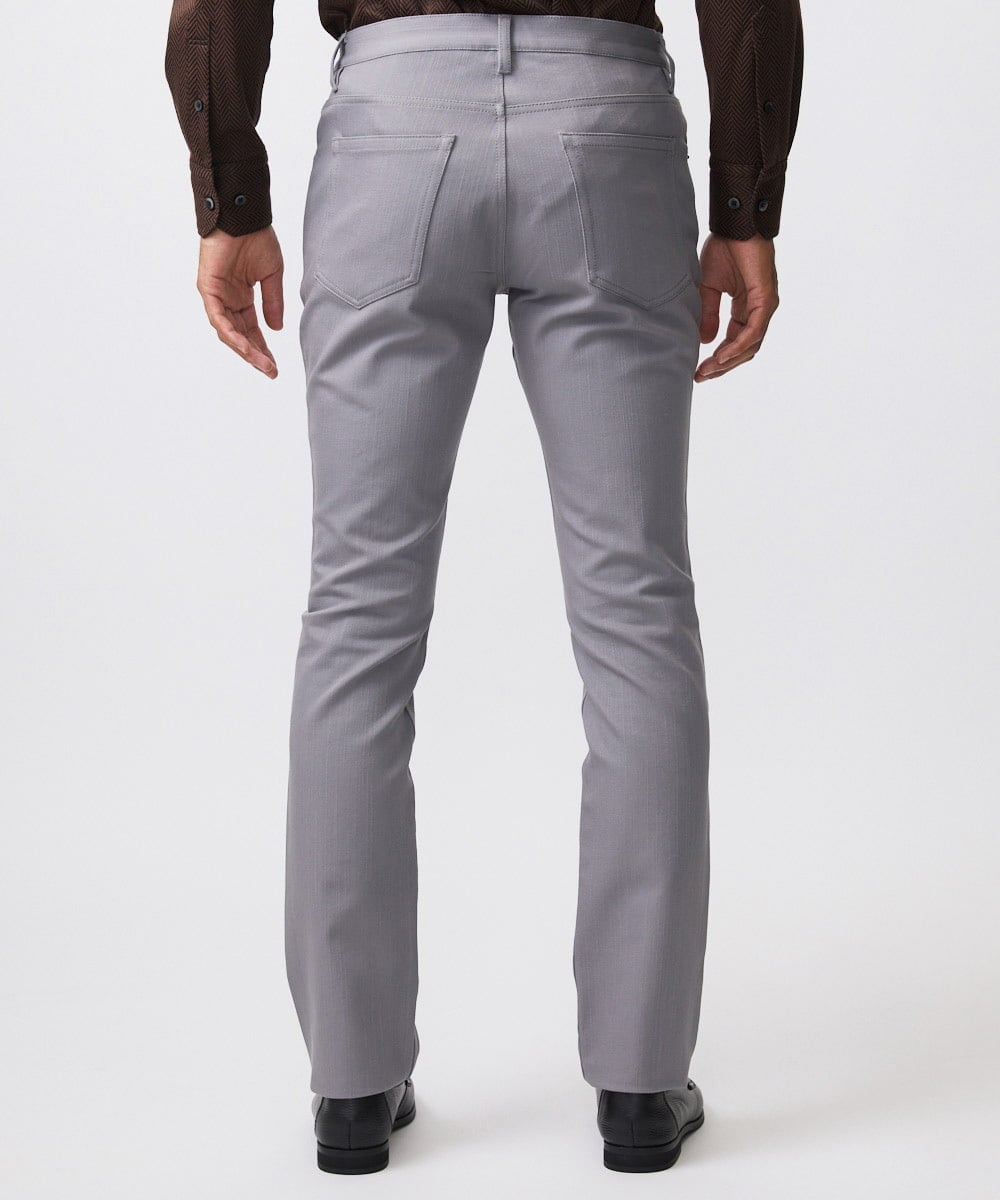 MNLTB50170 MICHEL KLEIN HOMME(ミッシェルクラン オム) 【撥水】プレビアシャンブレー5ポケットパンツ グレー