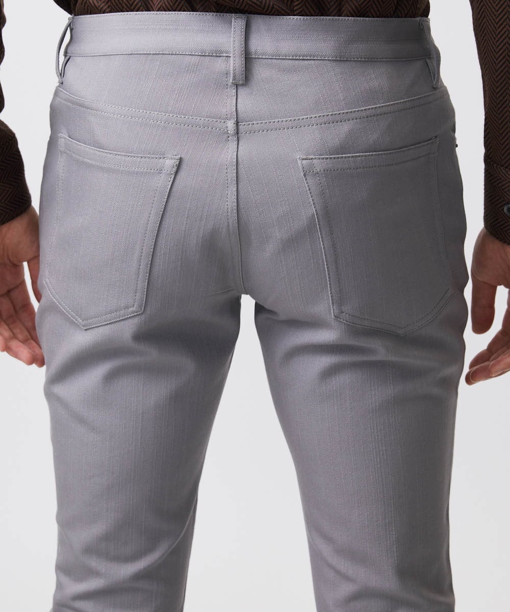 MNLTB50170 MICHEL KLEIN HOMME(ミッシェルクラン オム) 【撥水】プレビアシャンブレー5ポケットパンツ グレー