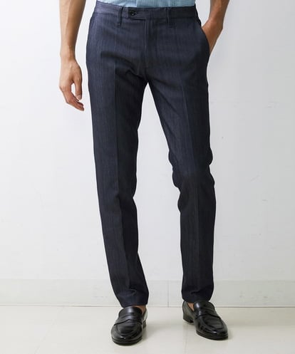 MNLTV55190 MICHEL KLEIN HOMME 【撥水】プレビアシャンブレースラックスパンツ