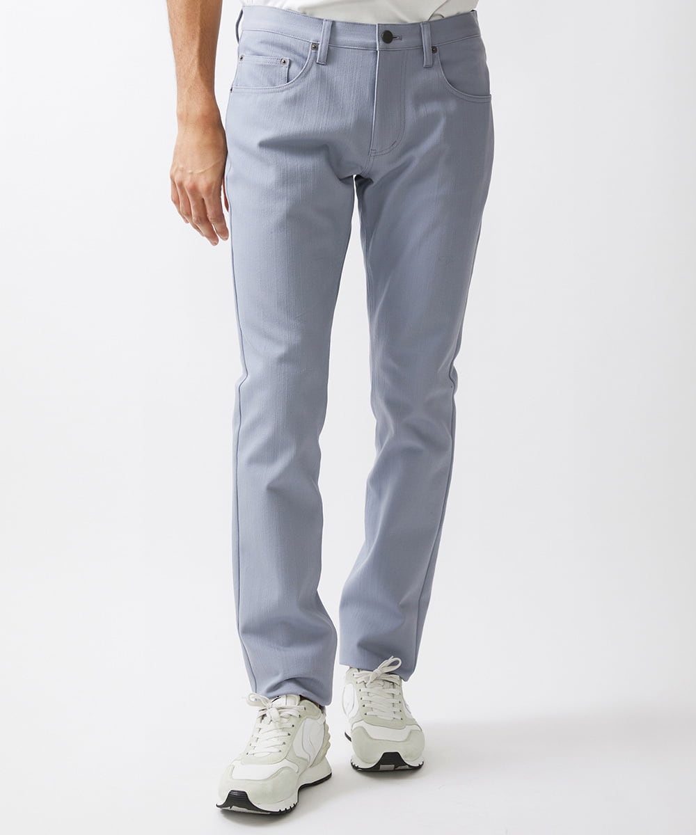 MNLTW50170 MICHEL KLEIN HOMME(ミッシェルクラン オム) 【撥水】プレビアシャンブレー5ポケットパンツ ライトブルー