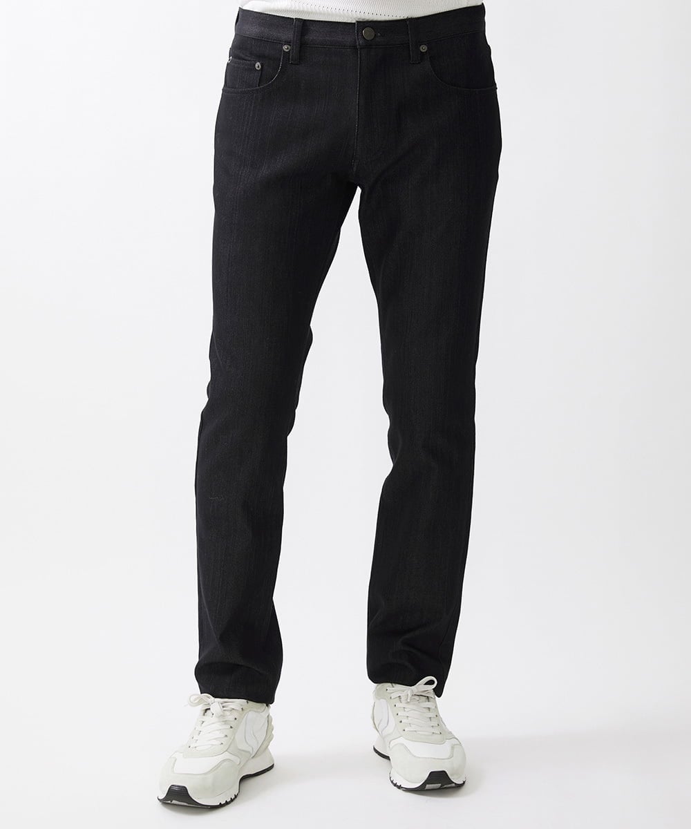 MNLTW50170 MICHEL KLEIN HOMME(ミッシェルクラン オム) 【撥水】プレビアシャンブレー5ポケットパンツ ブラック