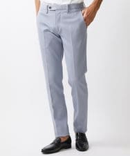 MNLTW55190 MICHEL KLEIN HOMME(ミッシェルクラン オム) 【撥水】プレビアシャンブレースラックスパンツ ライトブルー