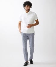 MNLTW55190 MICHEL KLEIN HOMME(ミッシェルクラン オム) 【撥水】プレビアシャンブレースラックスパンツ ライトブルー