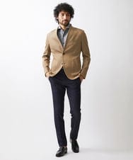 MNLTW55190 MICHEL KLEIN HOMME(ミッシェルクラン オム) 【撥水】プレビアシャンブレースラックスパンツ ネイビー