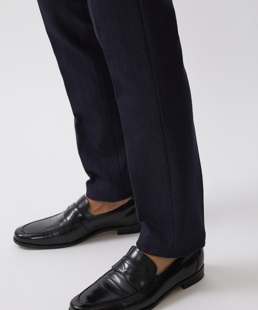 MNLTW55190 MICHEL KLEIN HOMME(ミッシェルクラン オム) 【撥水】プレビアシャンブレースラックスパンツ ネイビー