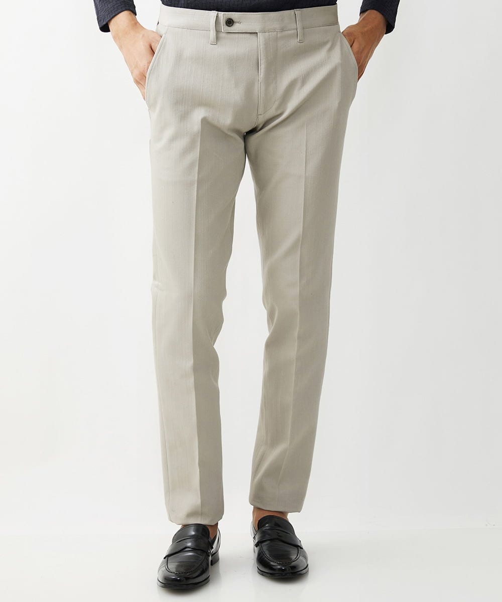 MNLTW55190 MICHEL KLEIN HOMME(ミッシェルクラン オム) 【撥水】プレビアシャンブレースラックスパンツ ベージュ