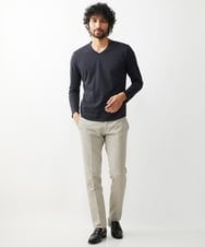 MNLTW55190 MICHEL KLEIN HOMME(ミッシェルクラン オム) 【撥水】プレビアシャンブレースラックスパンツ ベージュ