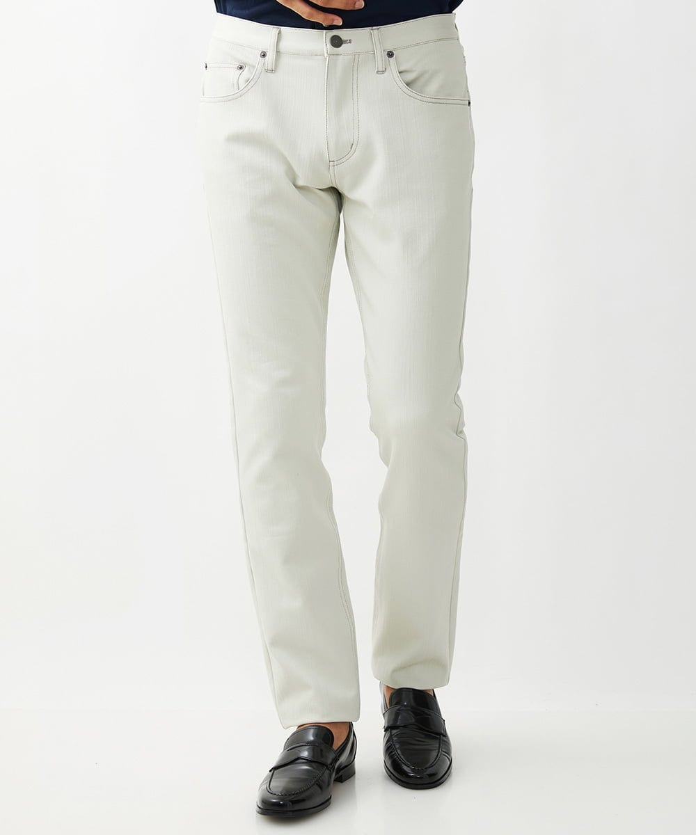 MNLTX50170 MICHEL KLEIN HOMME(ミッシェルクラン オム) 【撥水】プレビアシャンブレー5ポケットパンツ ベージュ