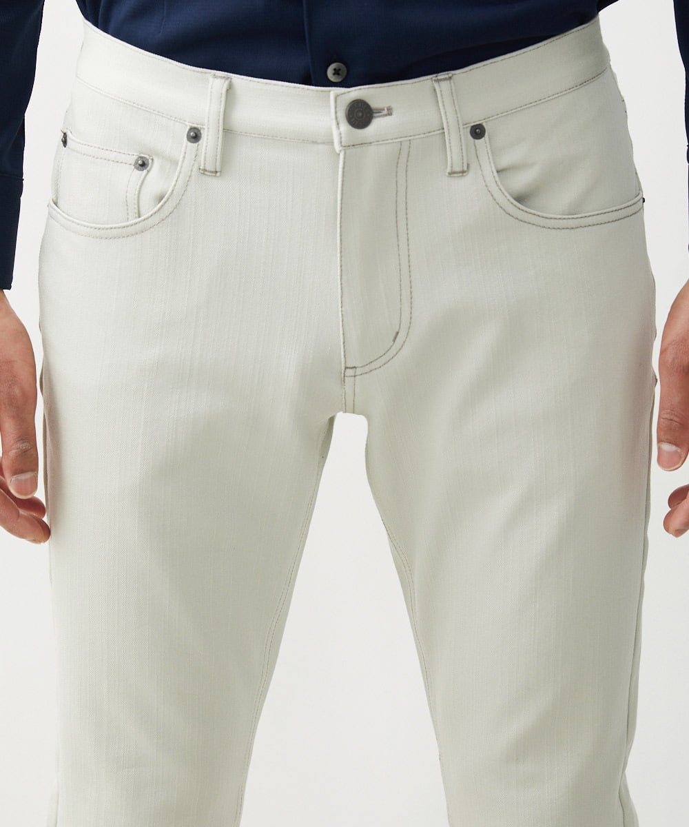 MNLTX50170 MICHEL KLEIN HOMME(ミッシェルクラン オム) 【撥水】プレビアシャンブレー5ポケットパンツ ベージュ