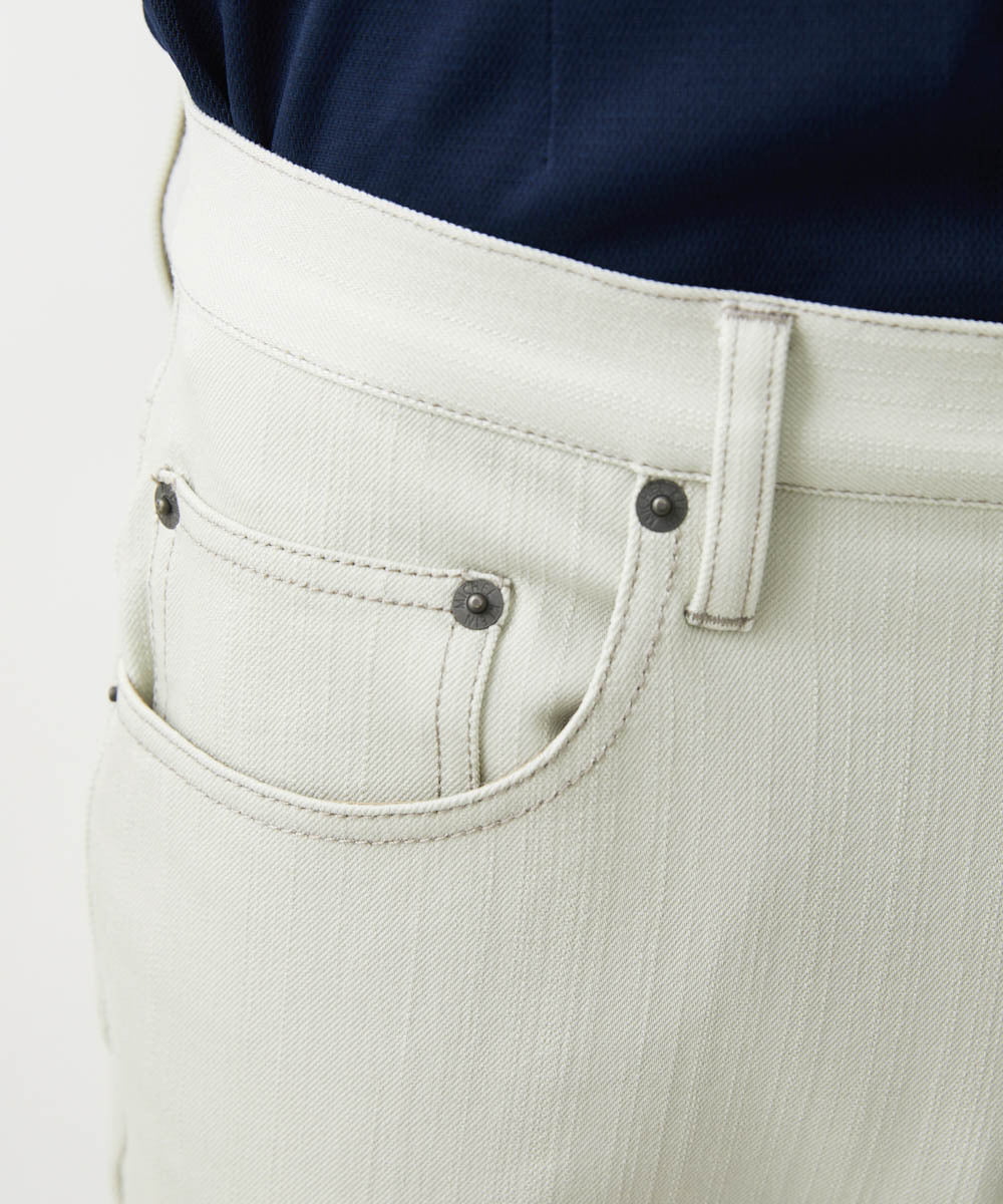 MNLTX50170 MICHEL KLEIN HOMME(ミッシェルクラン オム) 【撥水】プレビアシャンブレー5ポケットパンツ ベージュ