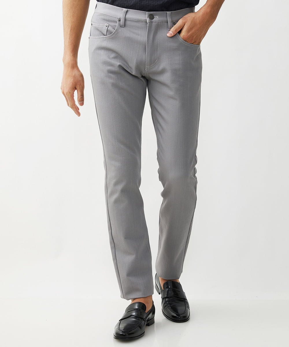 MNLTX50170 MICHEL KLEIN HOMME(ミッシェルクラン オム) 【撥水】プレビアシャンブレー5ポケットパンツ グレー