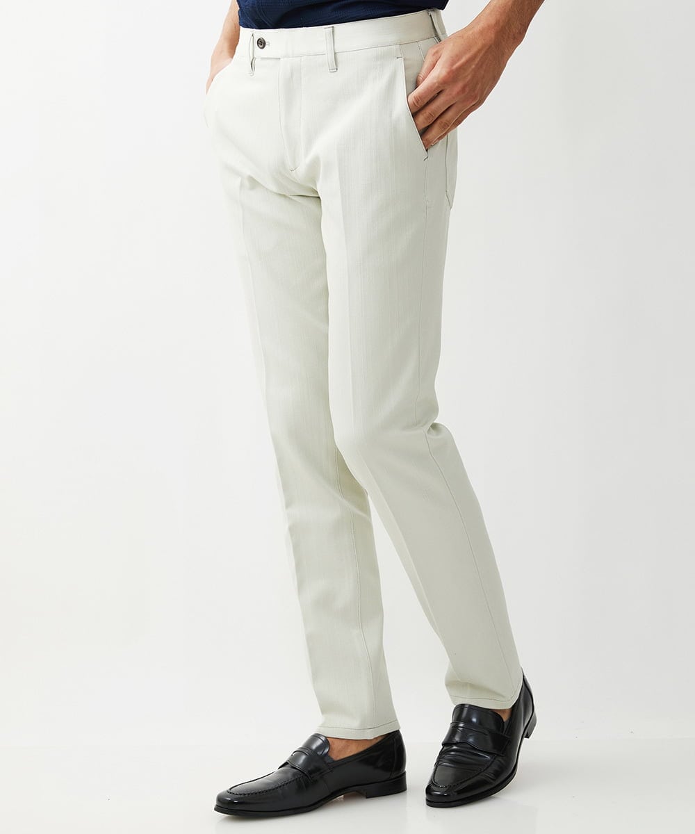 MNLTX55190 MICHEL KLEIN HOMME(ミッシェルクラン オム) 【撥水】プレビアシャンブレースラックスパンツ ベージュ