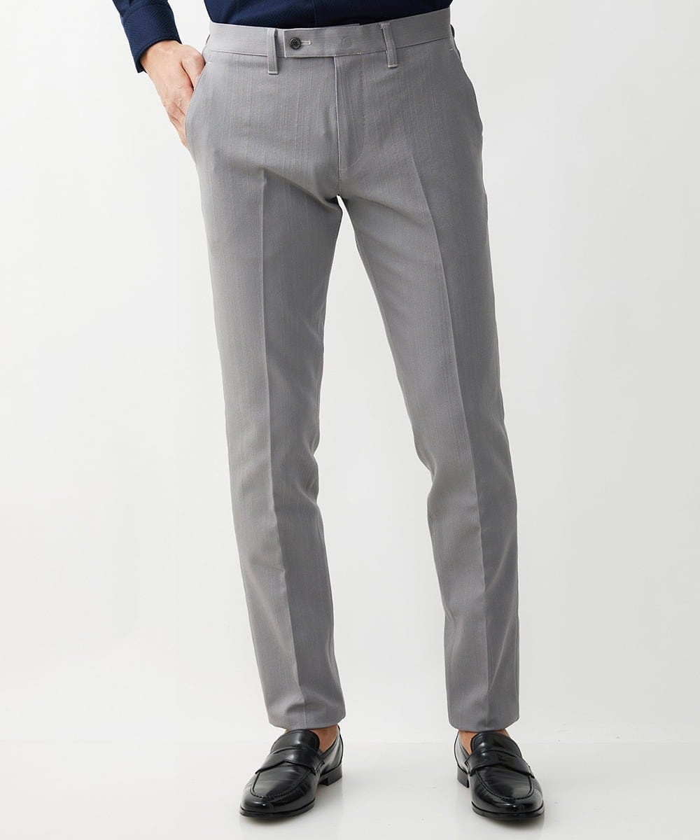 MNLTX55190 MICHEL KLEIN HOMME(ミッシェルクラン オム) 【撥水】プレビアシャンブレースラックスパンツ グレー